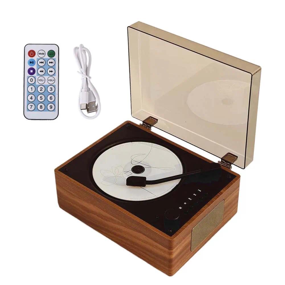 Pemutar CD Retro Dapat Diisi Ulang Mendukung CD BT USB 35mm AUX Pemutar CD Portabel Kompatibel denga