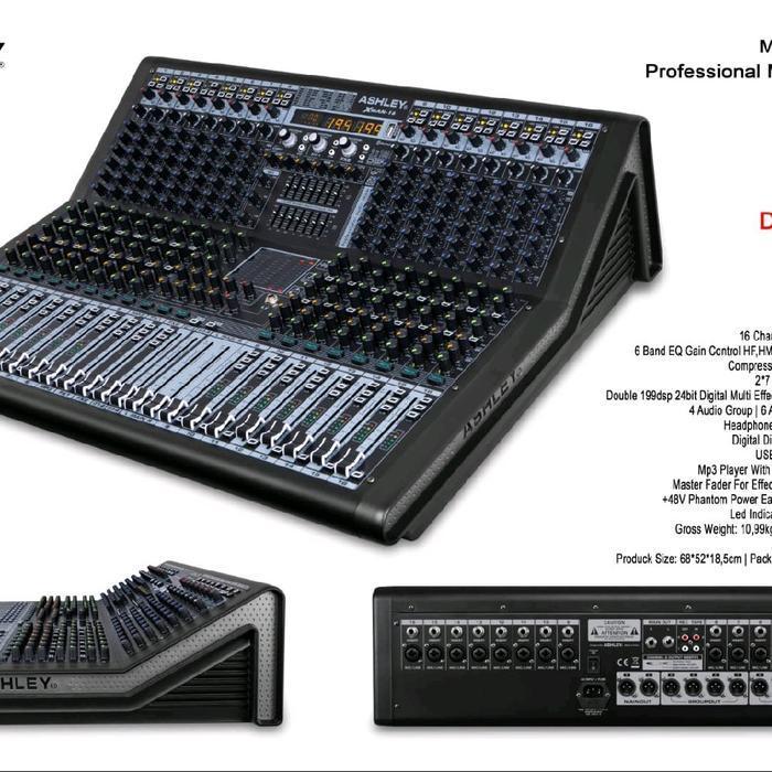 MIXER AUDIO ASHLEY XMAN16 XMAN 16 DOUBLE EFFECT MODEL BARU