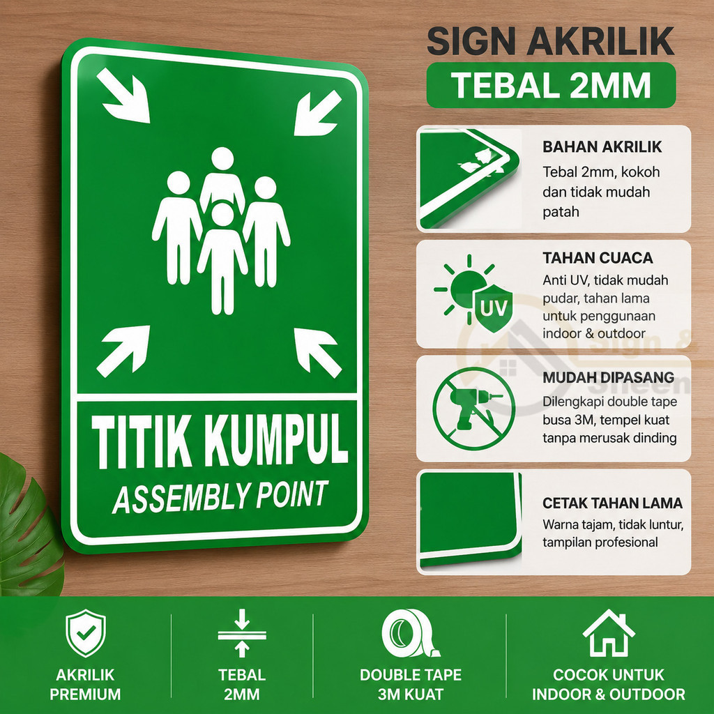 SS RAMBU TITIK KUMPUL SIGN AKRILIK // AKRILIK SIGN TITIK KUMPUL