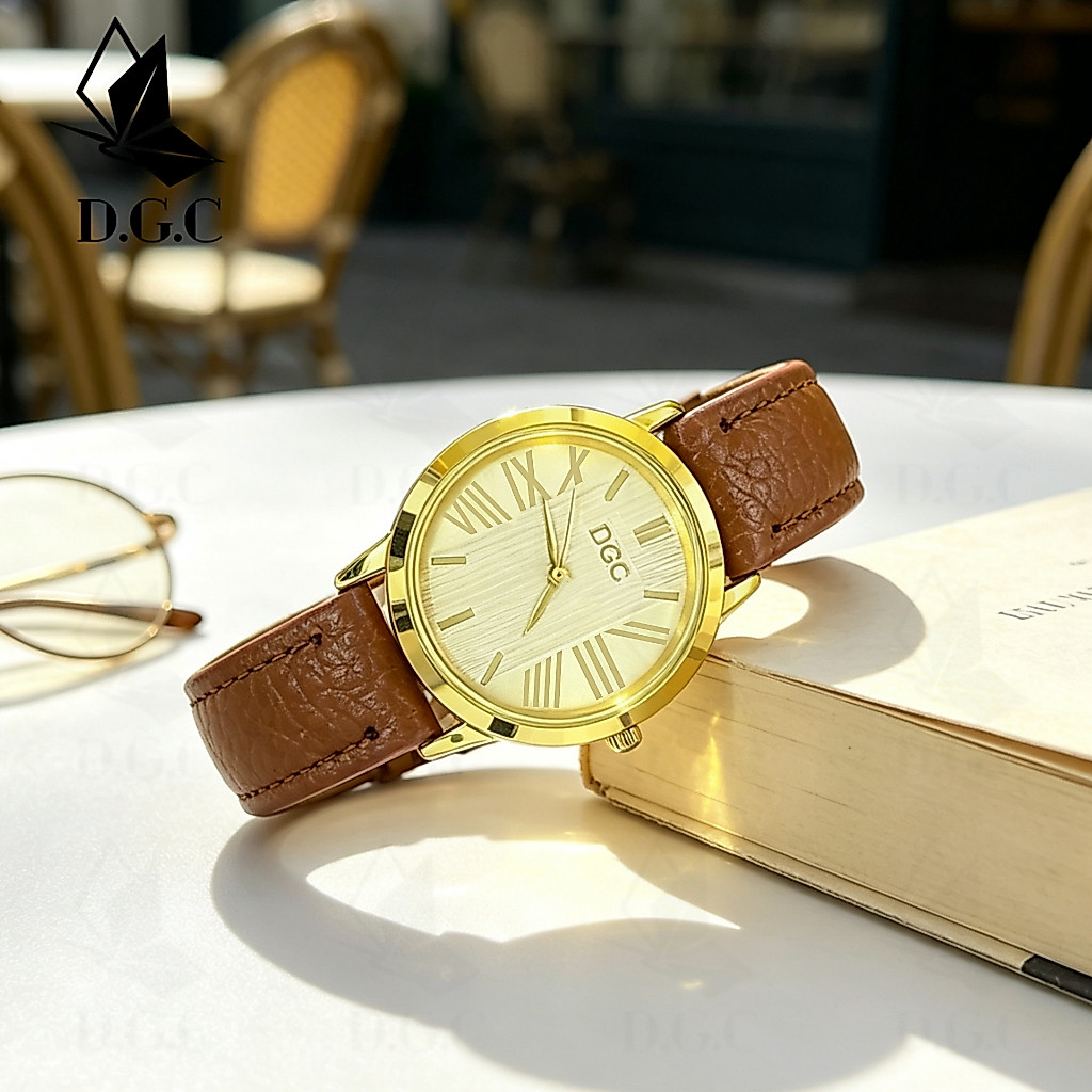 DGC 10666 Jam Tangan Wanita dgc Strap Pu Leather Dial Bulat Mewah Fashion Jam Tangan Terbaru Korea C