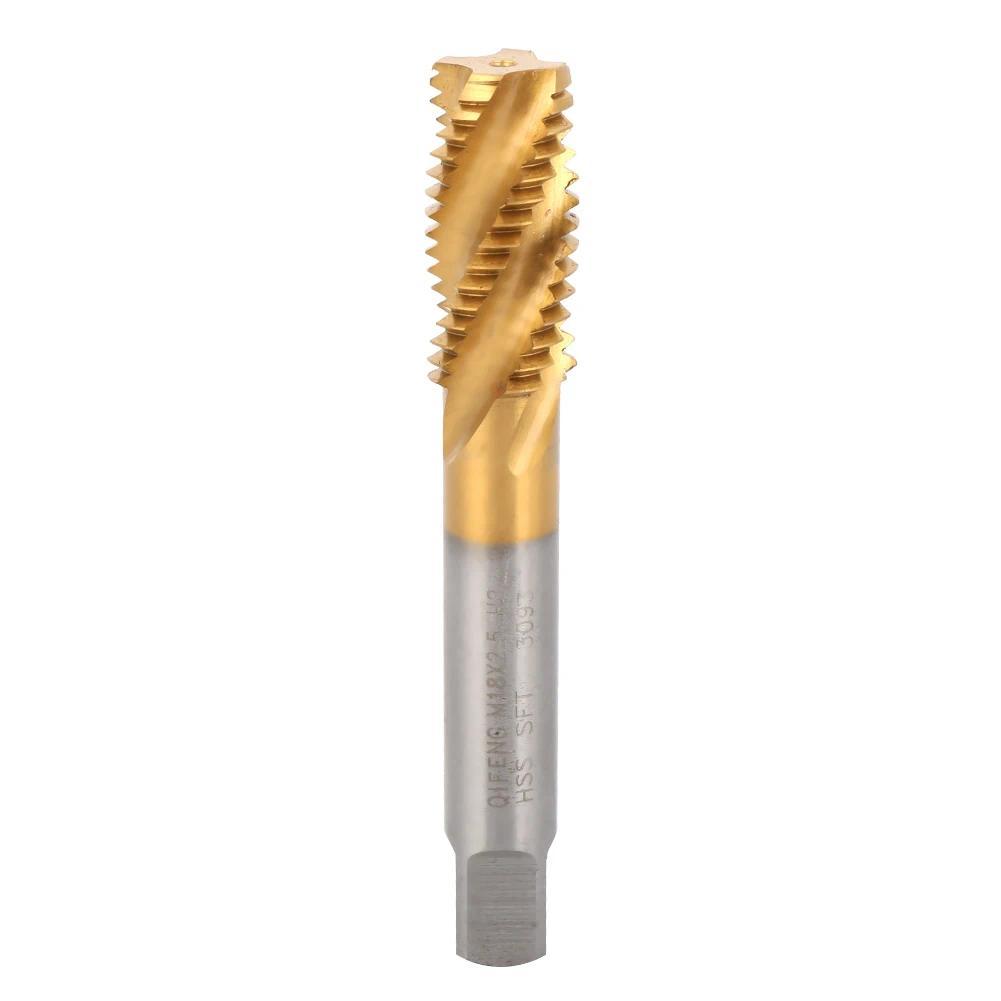 Screw Tap Harde Parts High Speed Steel Gold Silver M18 x 2.5MM for Spiral Cobalt Machine Machine Tap
