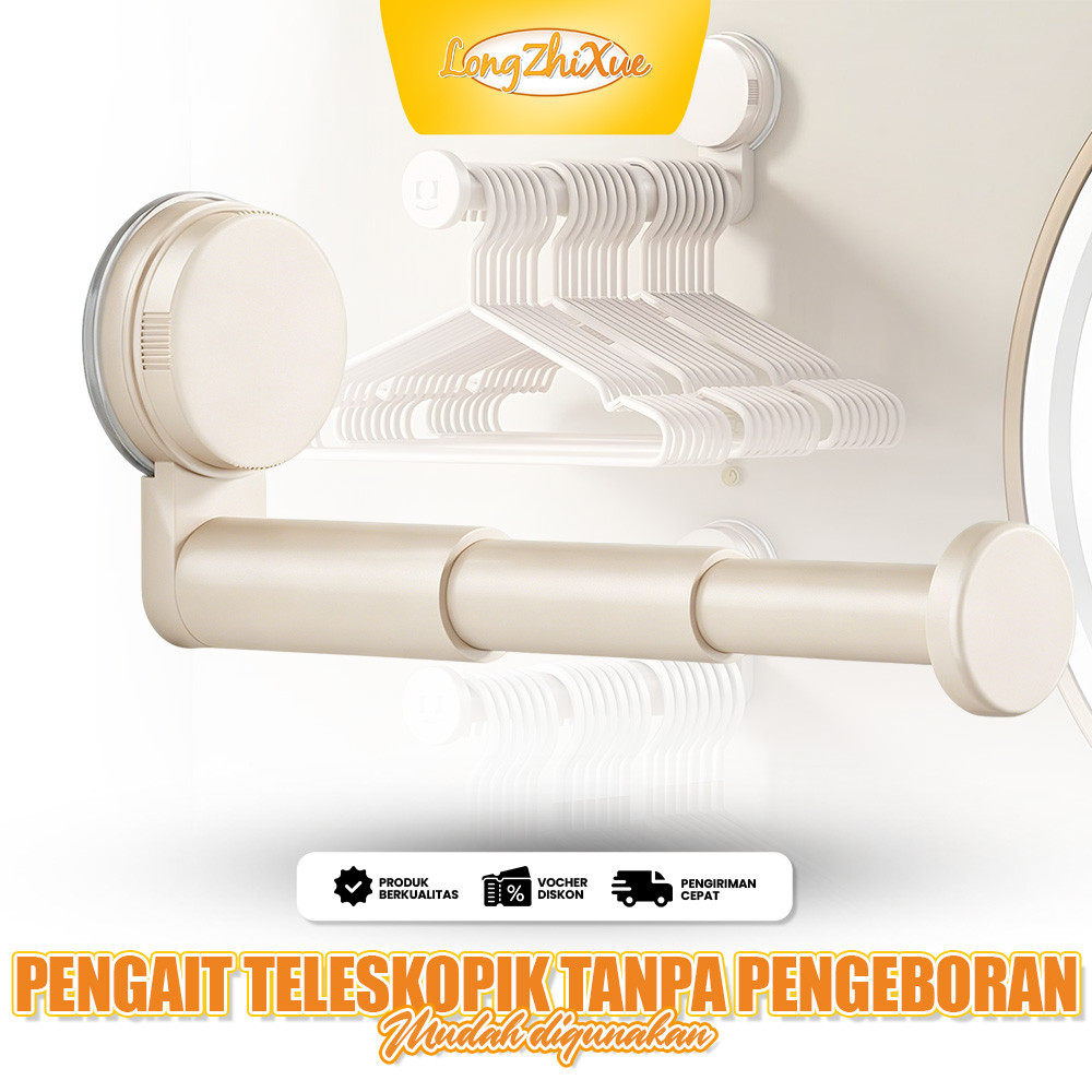 Gantungan pakaian dengan pengisap, alat penyimpanan multifungsi untuk rumah tangga, balkon, dinding,