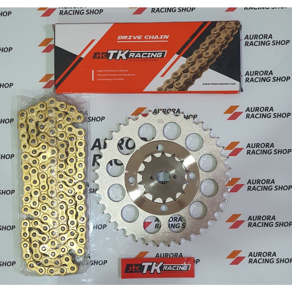 Gear Set TK 520 Honda Tiger Revo / Tiger Lama & Rantai TK 520 HS Gold