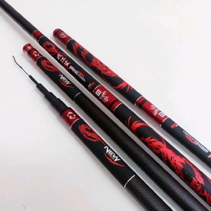 Tegek JUXING Kaku Carbon Berkualitas Special Power Black Pit 7h 19t