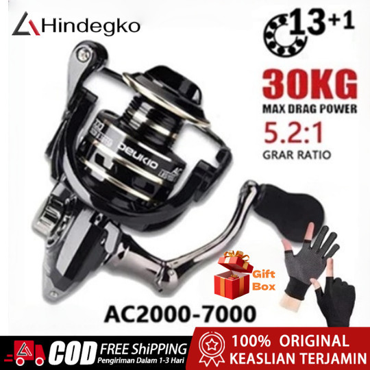FHIRMAN.CO Reel Pancing Deukio Reel Spinning Saltwater AC2000-7000 Fishing Reel 12kg Max Drag 5.2:1 
