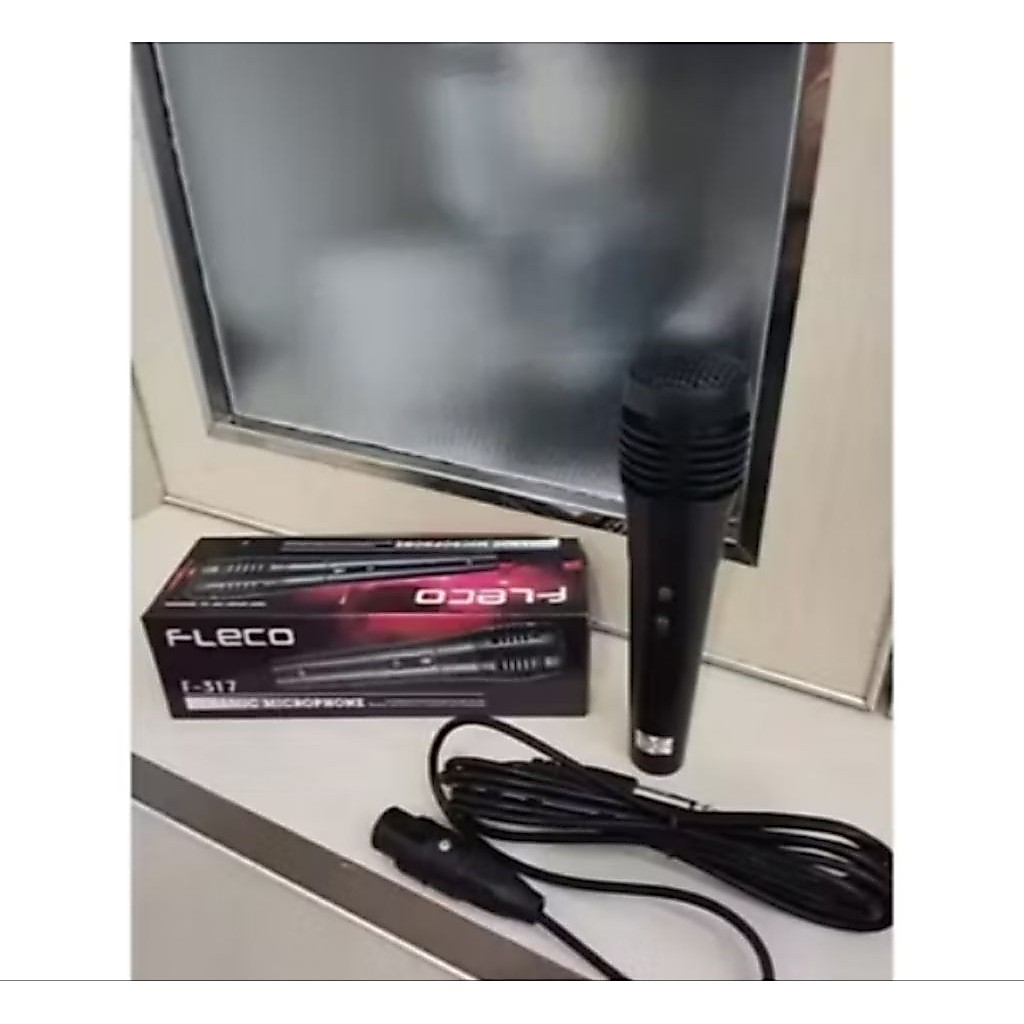 TERBARU 2026 MIKROFON KARAOKE SUARA JERNIH FLECO F-317 PANJANG KABEL 5 METER