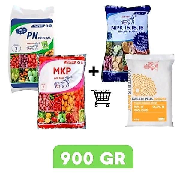 KN03+NKP+BORON+NPK PAKET HEMAT PUPUK BUAH DAN SAYUR MASA GENERATIF urea