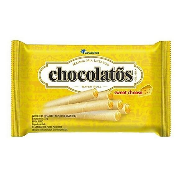CHOCOLATOS WAFER ROLL COKLAT PUTIH MINI PACK KEJU STICK 30 GRAM DARK - COKLAT PUTIH