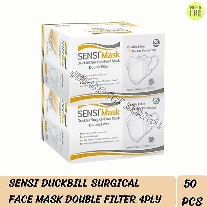 Masker Sensi Duckbill Face Mask 50 Pcs / Sensi Duckbill 4Ply