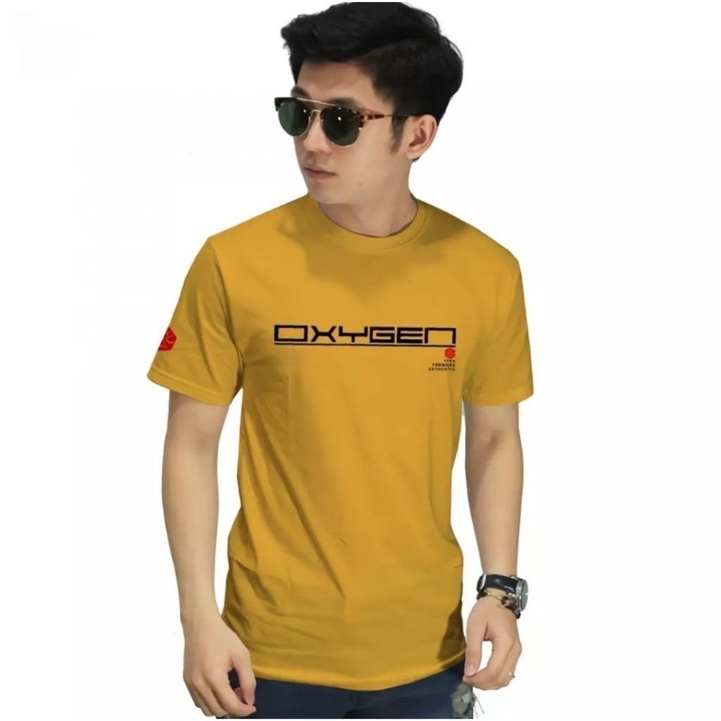 Kaos Pria OXYGEN Original Bahan Katun Lembut Premium Lengan Pendek Daily Outfit Pria Kekinian Anti G