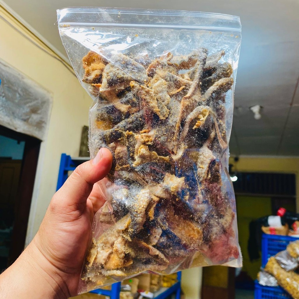 

100 Gr Kerupuk Kulit Ikan Patin Khas Bandung Rasa Keju / Keripik Patin Matang Kriukk Crispy