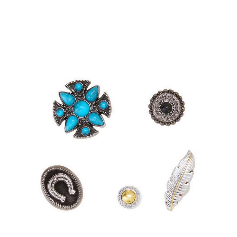 Crocs SMT Turquoise and Silver 5 Pack Jibbitz