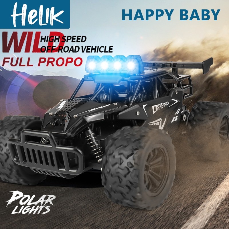 Mobil Remote Control Full Propo RC Mobil Offroad dengan Lampu LED Bodi Alloy Frekuensi 2.4GHZ