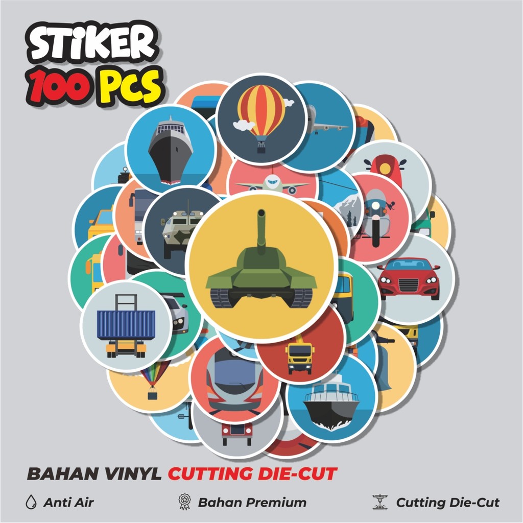 

Terbaru! 50 pcs Stiker Ikon Transportasi Kendaraan Dekorasi Lucu Kreatif untuk Notebook, Skateboard, HP
