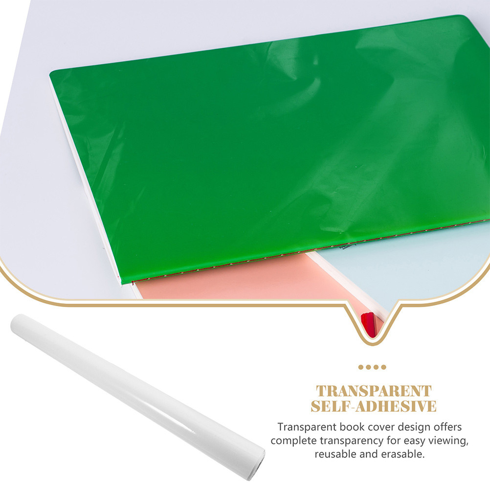 

1 Roll Clear Film Self Adhesive Book Cover Protector Thick For Textbooks Magazines Students Reusable Transparent Sleeve