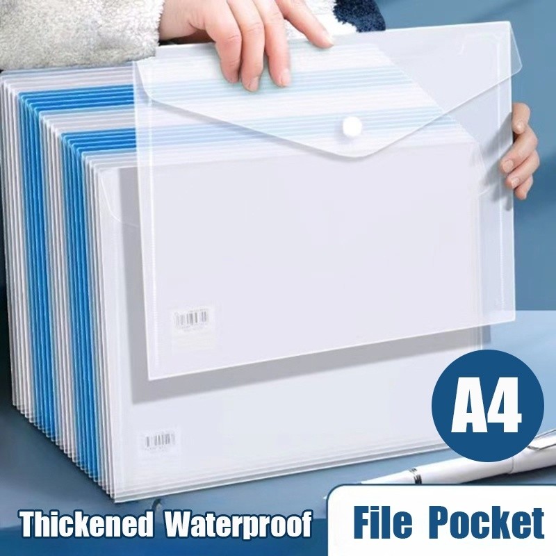 

（1PC）A4 Map Mika Kancing Big/Map Dokumen 209 Transparent Plastic Information Bag