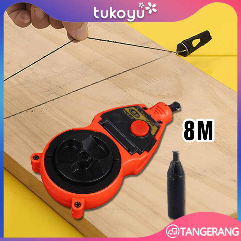 8M Sipatan Lot Benang Tajima Otomatis Carpenter Ink Marker Sipatan Benang Tinta Tukang Gulung