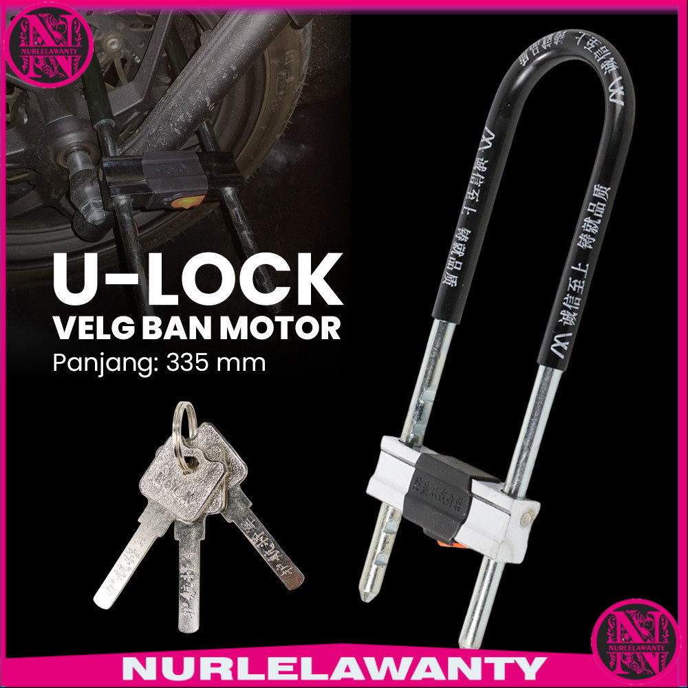 

- LIANGSHAN HAOHAN U-Lock Gembok Velg Ban Sepeda Motor Anti Maling 335mm - 902B -