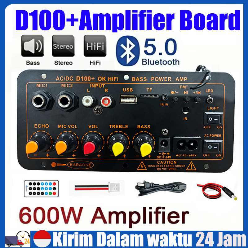 D100+/D100 Amplifier Board Bluetooth 5.0 Subwoofer DIY 300W AC 220V 12V 24V Kit Mobil HIFI Amplifier