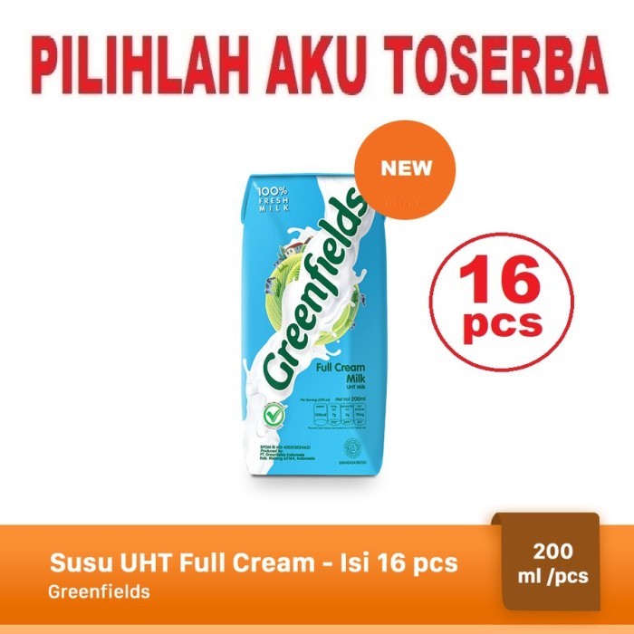 

Susu Greenfields FULL CREAM 200 ml - ( HARGA 16 pcs )