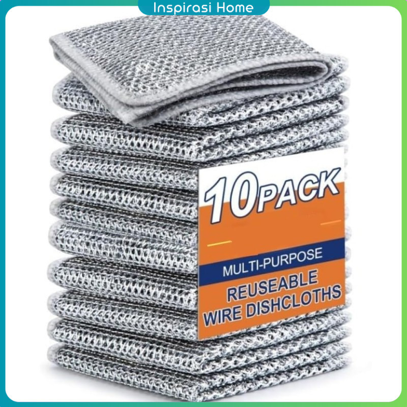 

FMA Non-Stick Steel Wire Dishcloths Double-Layer Design 20x20cm 10PCS - FM-N20