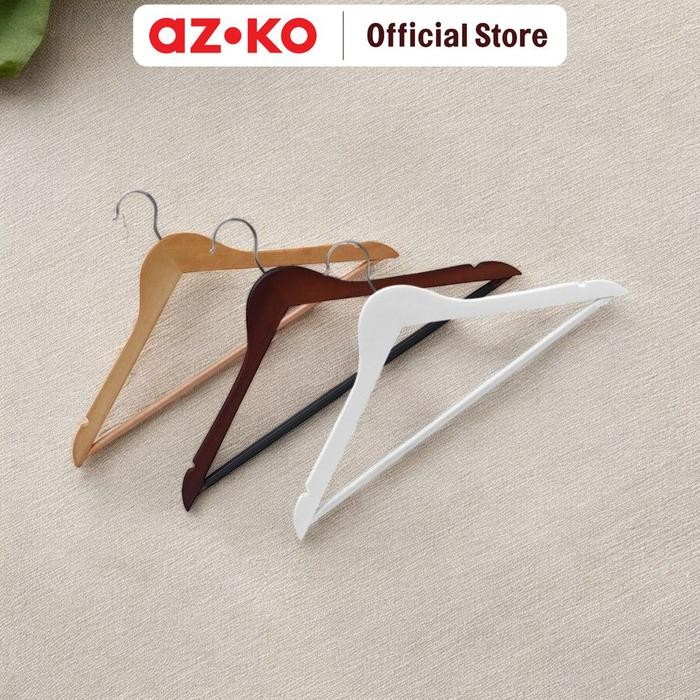 

STORA 44.5 CM SET 8 PCS HANGER BAJU KAYU & PVC TUBE- COKELAT MUDA