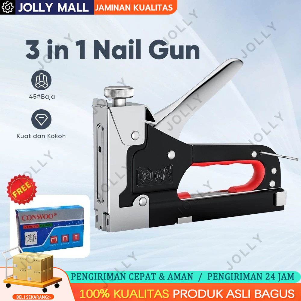 

Mitsushi 3 In 1 Stapler Gun Staples Tembak Gun Tacker Powerfull Pistol Stapler Gratis 600 Staples