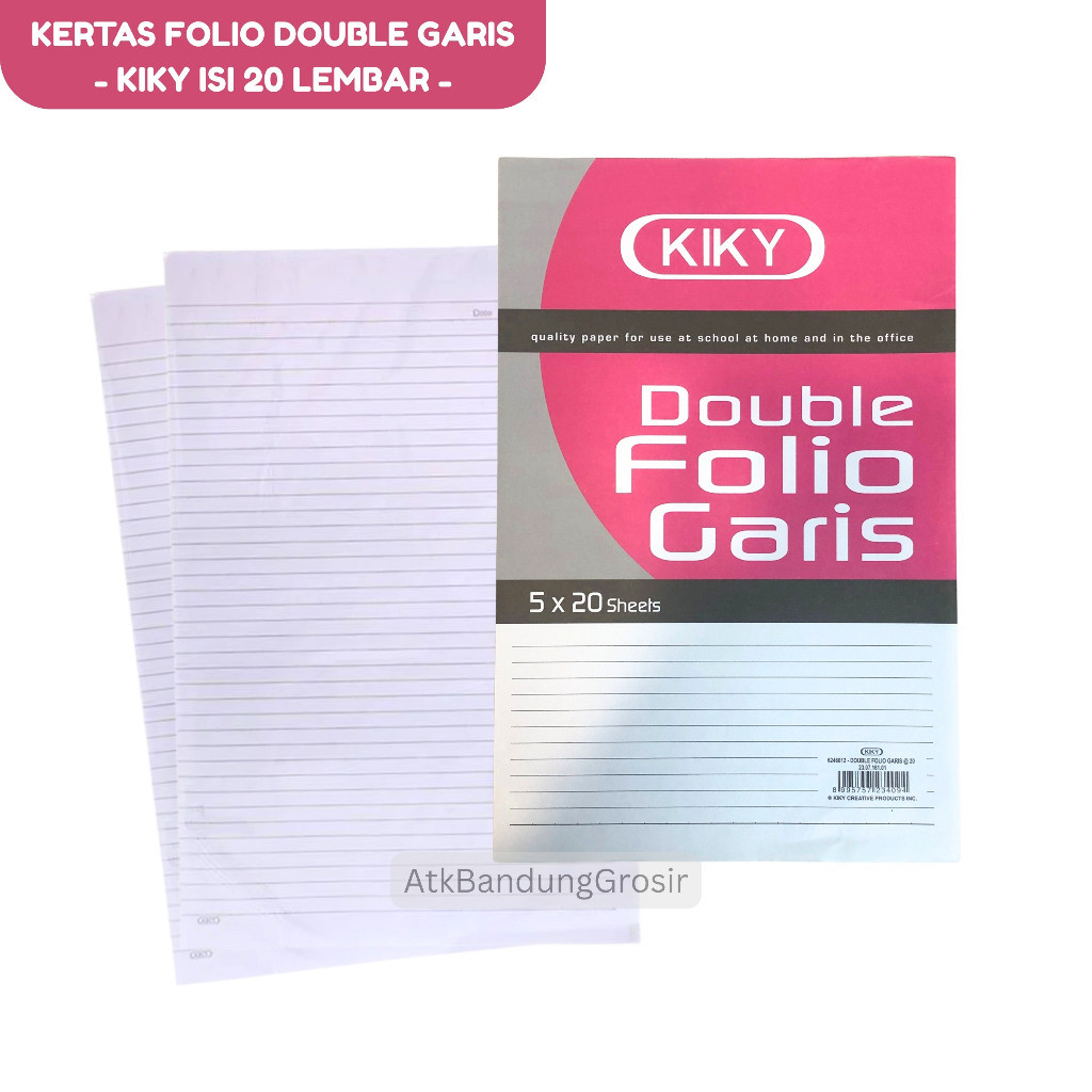 

Kertas Folio Double Garis Kiky Isi 20 Bergaris Lembar Murah Berkualitas- SHAGB
