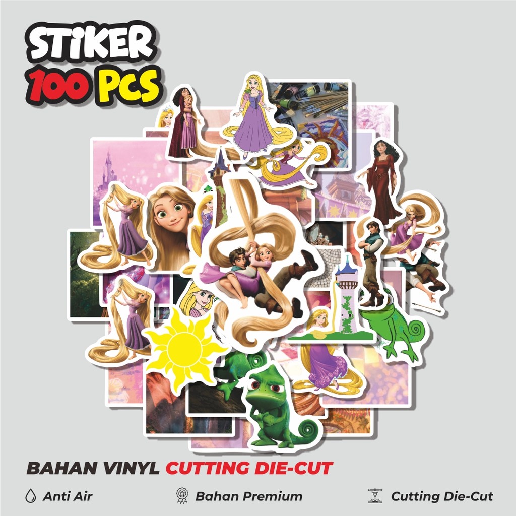 

Terbaru! 50 pcs Stiker Kartun Rapunzel V1 Dekorasi Lucu Kreatif untuk Notebook, Skateboard, HP