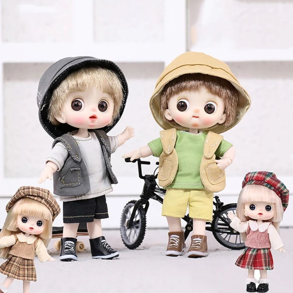 Movable Joints Ob11 Doll with Clothes Adjustable Mini Obitsu 11 Clothes Dolls Kawaii 14CM Ob11 Bjd D