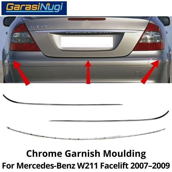 Rear Chrome Mercy W211 Facelift Bumper Trim Moulding Belakang E200