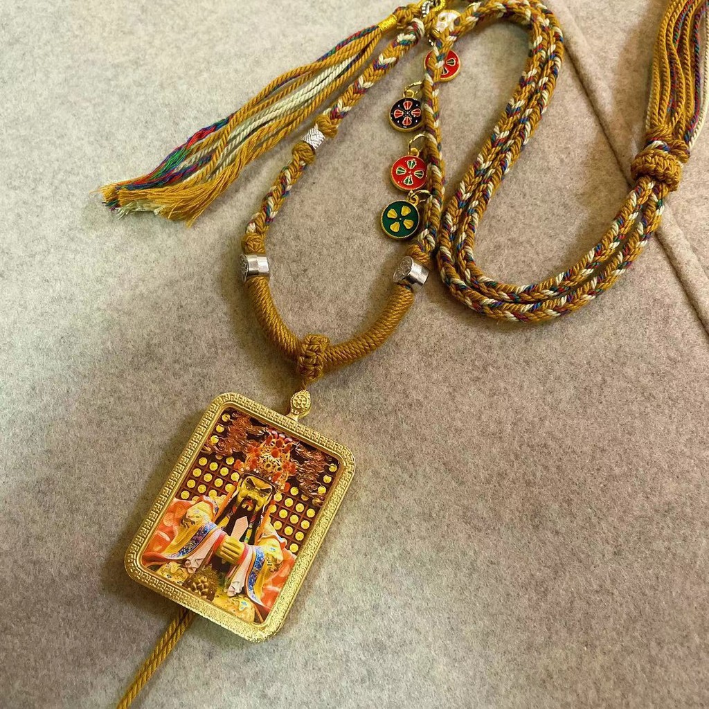 Wuye Thangka Kalung Liontin Zakiram Thangka Huang Gawu Kotak Liontin Kalung Sweater Rantai Perhiasan
