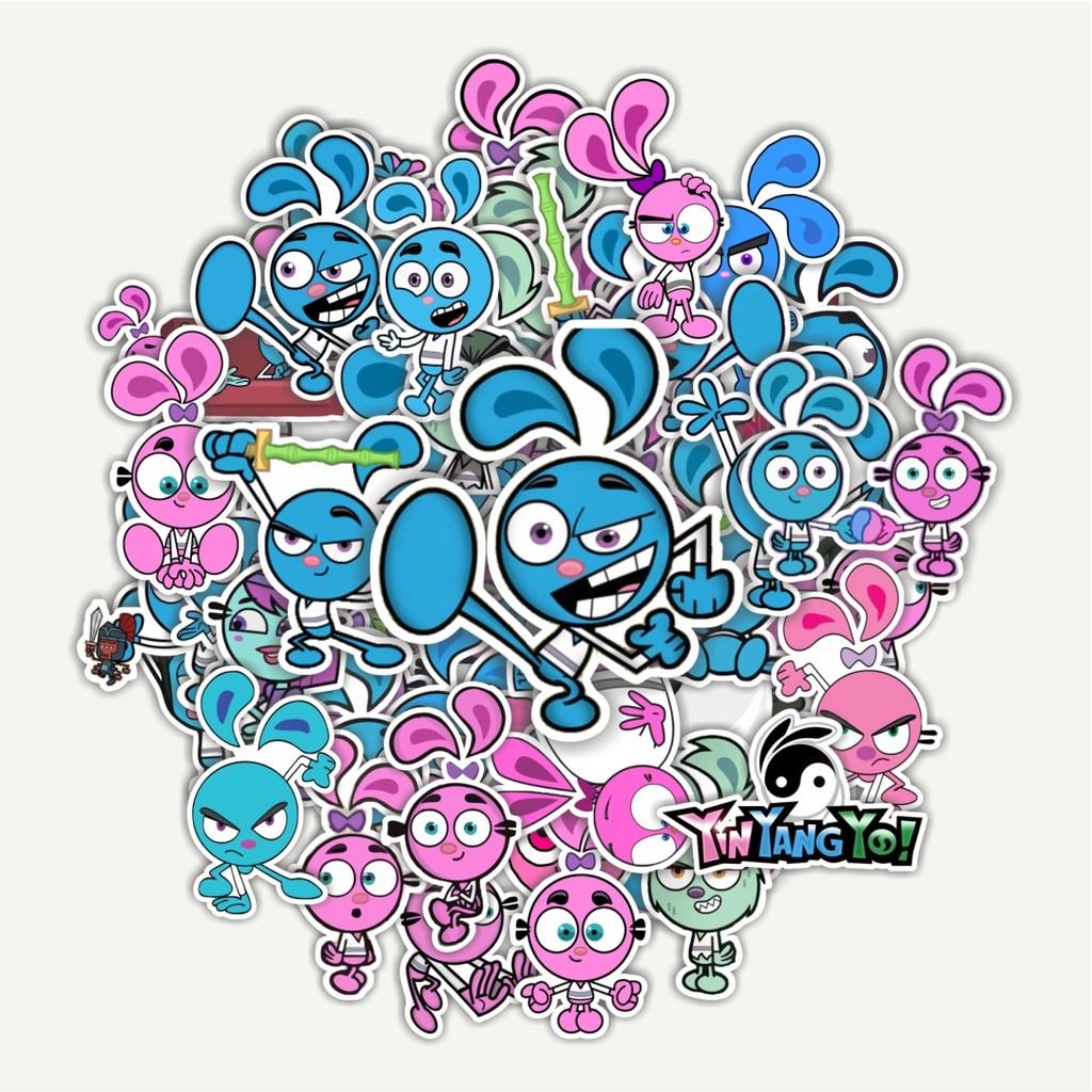 

Sticker Pack Stiker Kartun Yin Yang Yo Dekorasi Lucu Kreatif untuk Notebook, Skateboard, HP