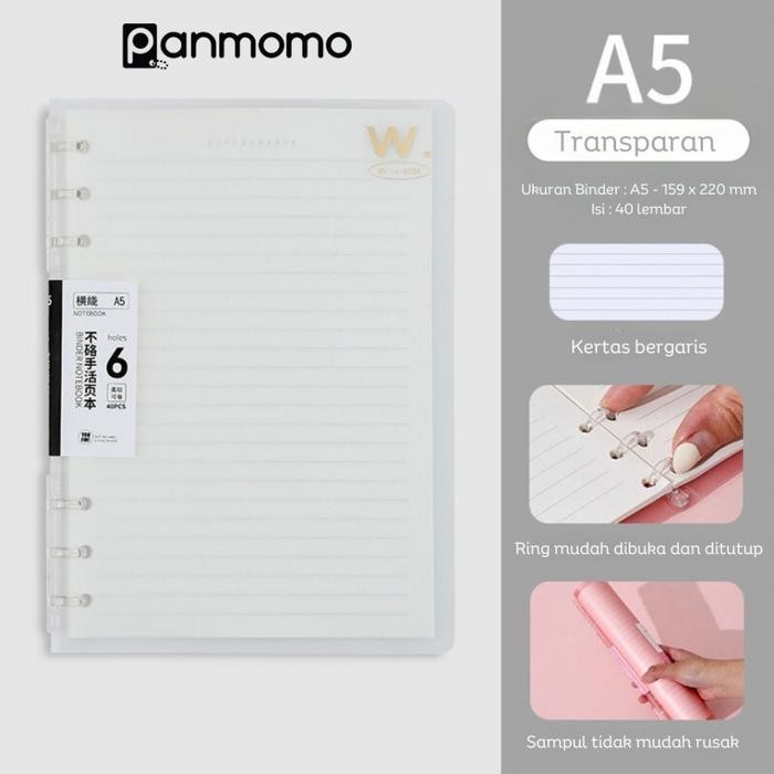 

Soft Cover 6 Ring Slim File Binder [CREATIV] - White, A5