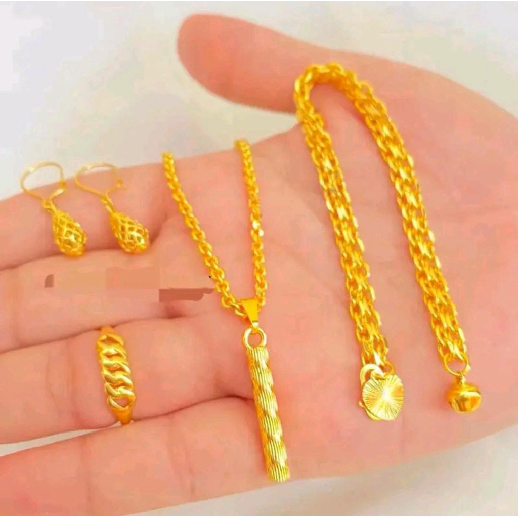 Set Perhiasan Titanium Lengkap Wanita Dewasa Anti Karat