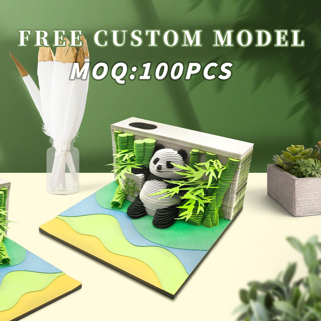 

2025 Hot Sale New Panda Memo Pads Bookmarks Paper Sheets Decompression Toys Custom Sticky Note Pad model Customizable add logo