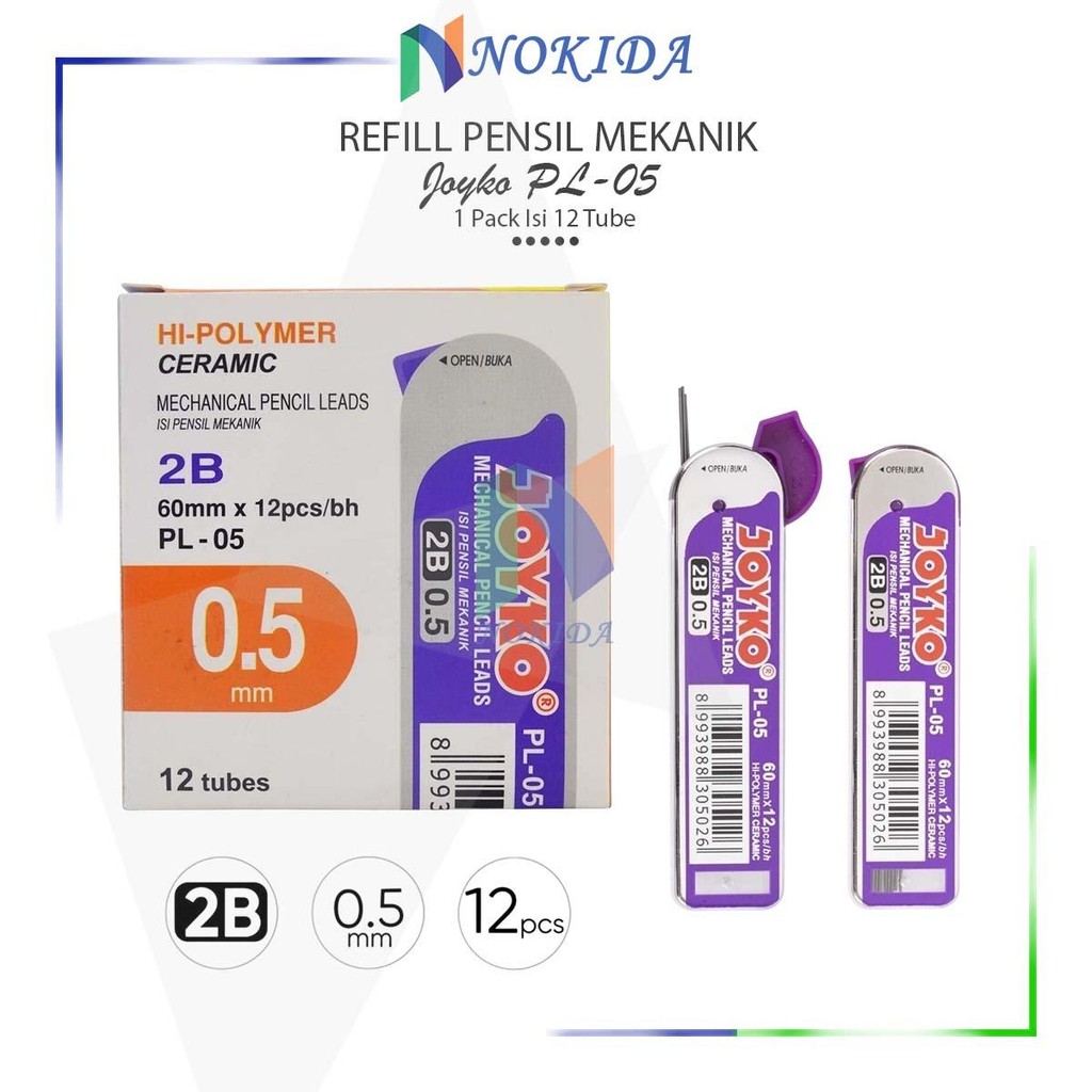 

Nokida Isi Ulang Pensil 2B Joyko 1 Pack [PL-05] / Refill Mechanical Pencil / Isi Pinsil Pengsil Pingsil 1 Pak