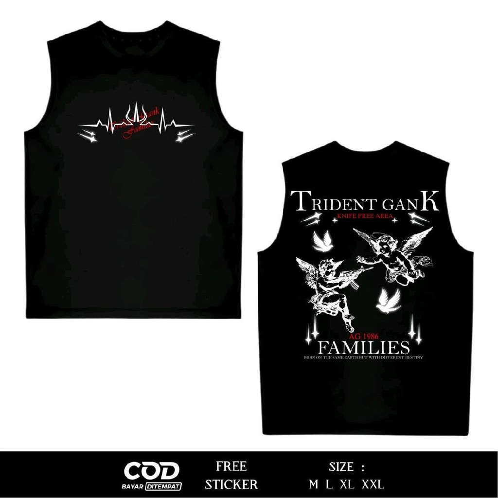 SINGLET PAGAR NUSA MENYALA TRIDENT GANK FAMILIES SINGLET DISTRO PAGAR NUSA - SINGLET PAGAR NUSA MENY