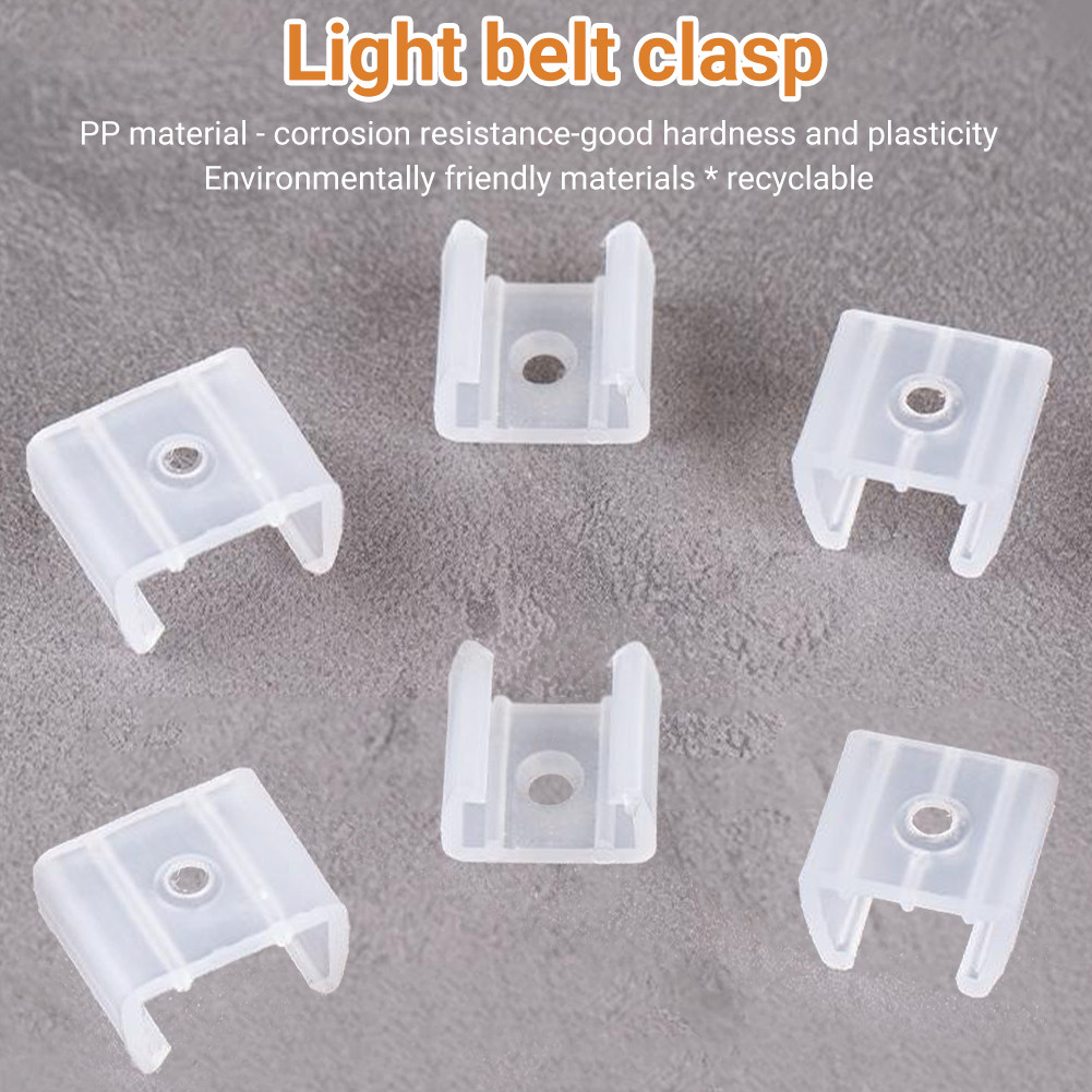 100Pcs Lampu LED Neon Fleksibel Klip Lampu LED Neon Plastik Fleksibel Braket Strip Lampu 12mm