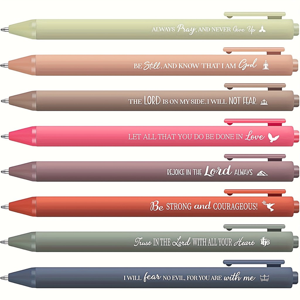 

8 Pcs Bible Verse Pens Christian Ballpoint Pens Inspirational Quotes Pens Small Retractable Ballpoint Pens Tiny Ink Black Pens R