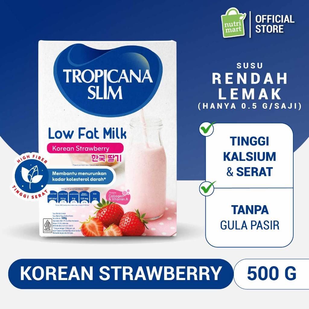 

Tropicana Slim Low Fat Milk Korean Strawberry 500 gram – Susu Diet dengan Kolagen