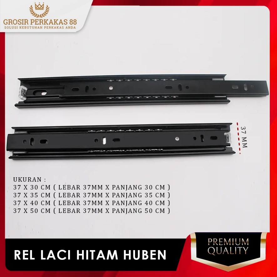 Huben Rel Laci Double Track Rel Hitam 30 35 40 45 50 Cm