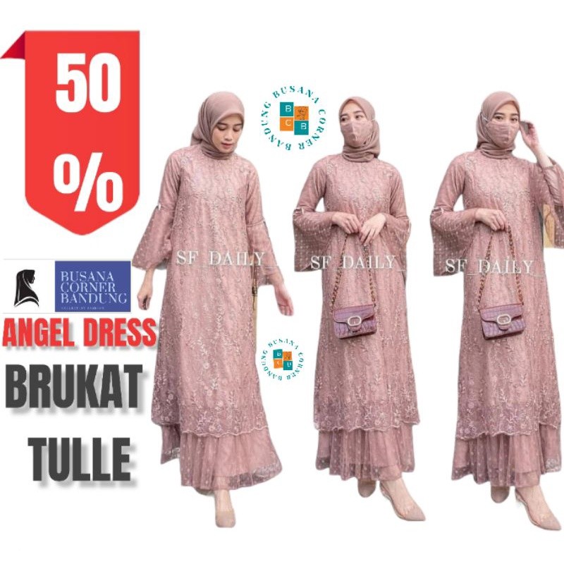 BIGMAXS ANGEL DRESS BRUKAT TULLE / DRESS MUSLIM BCB