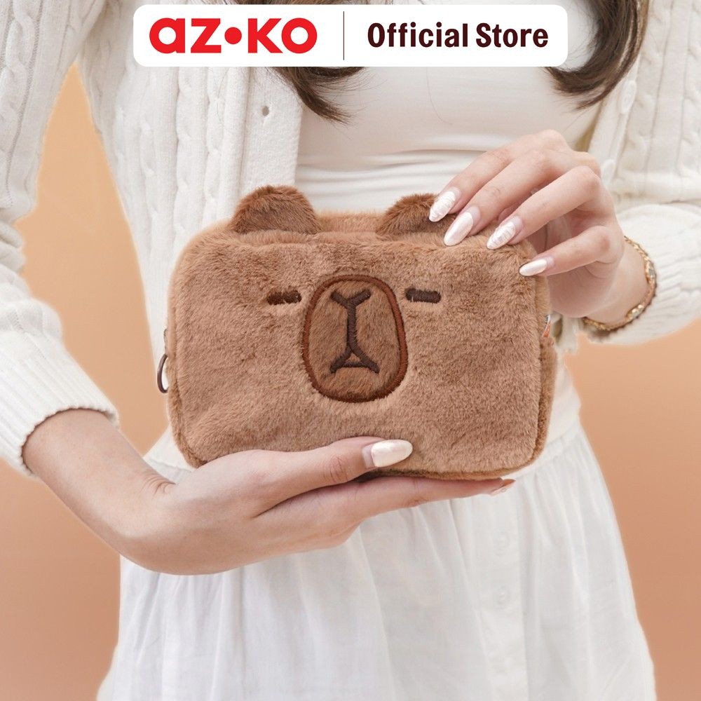 AZKO Ataru Pouch Capybara Medium Kantong Organizer Serbaguna Tempat Pensil Pulpen Alat Make Up Pouch