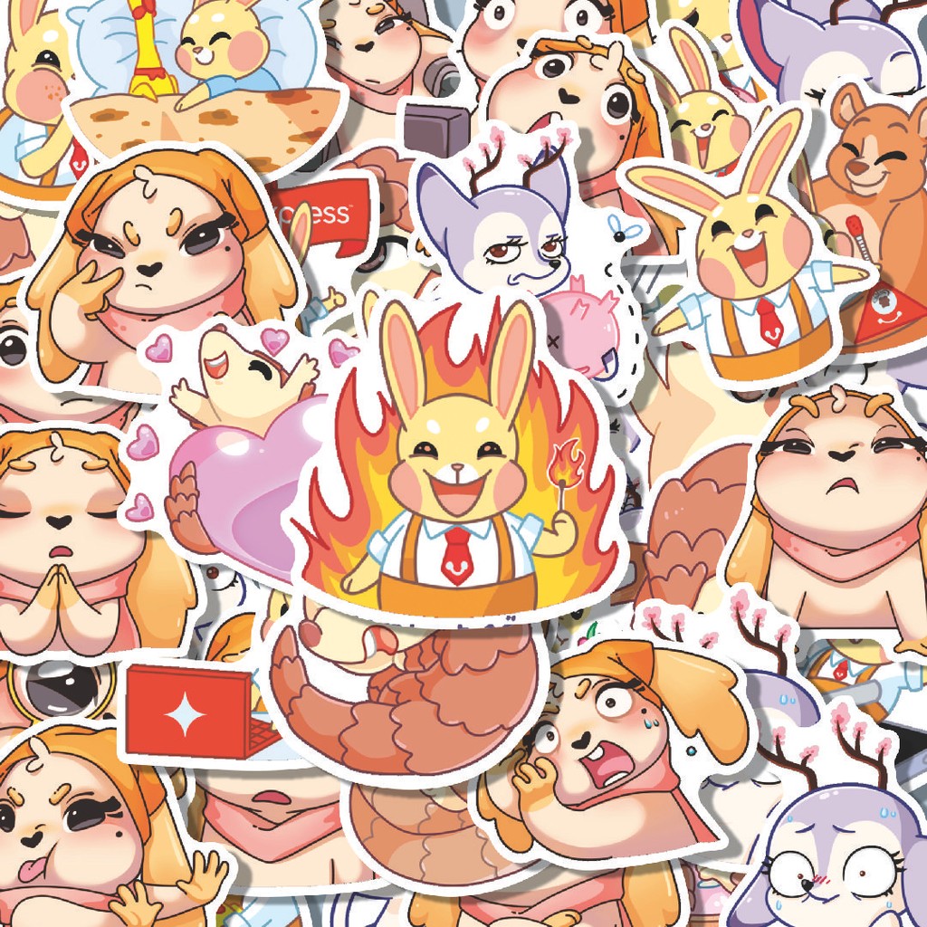 

100PCS Lucu Stiker Animal Cute Stiker Aesthetic Stiker Anti Air Stikers Berperekat Waterproof sticker decal buat Motor Helm Buku Journal Koper Casing HP Laptop Botol Minum Hadiah anak