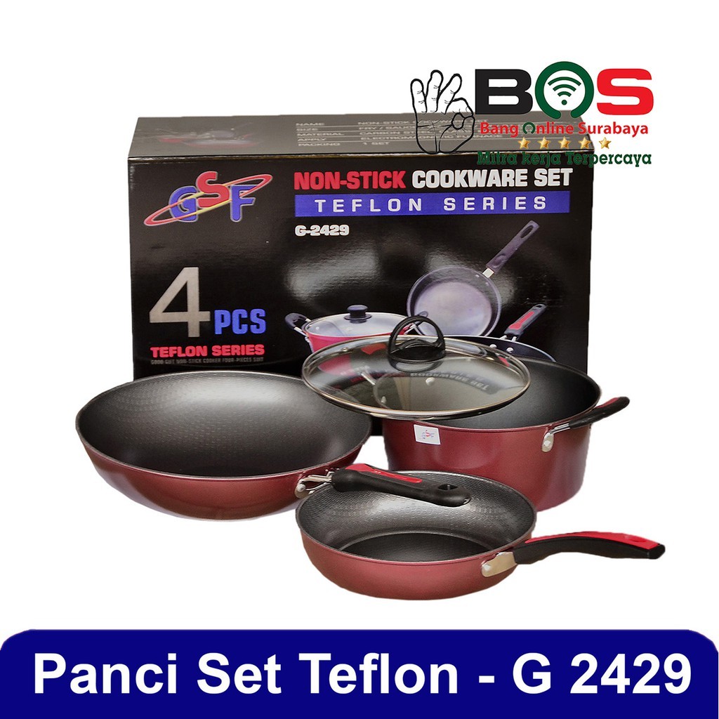 Panci Set 4 pcs Wajan Set Teflon Anti Lengket GSF 2429 GSF-2429 GSF2429