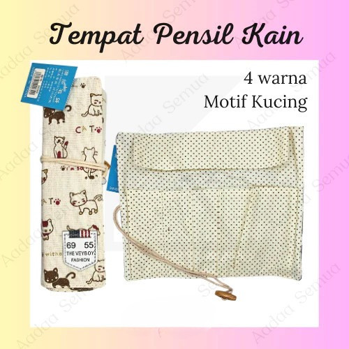 

KATALOKA Tempat Pensil Kain Motif Kucing