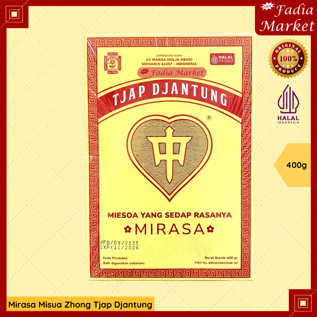 

Misua Marga Mulia Mirasa Cong Zhong Tjap Djantung 400g – Mie Panjang Umur Khas