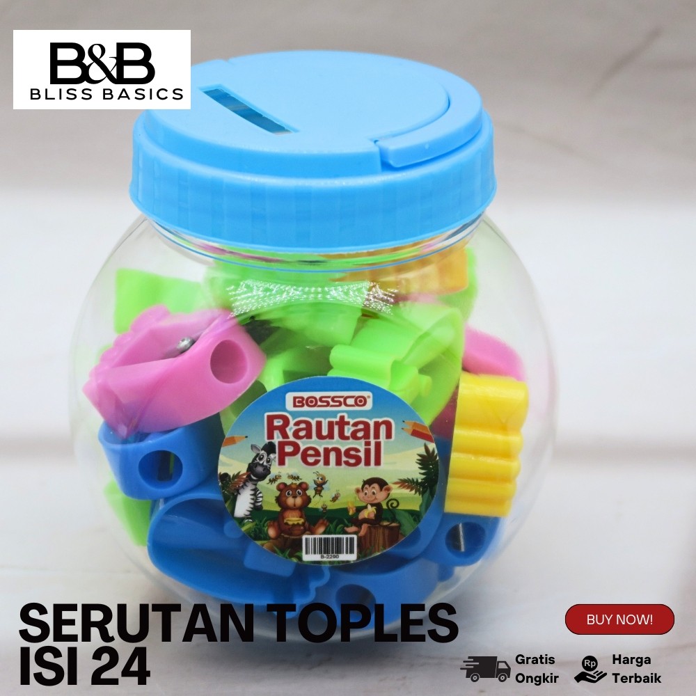 

(1 TABUNG ISI 24) Rautan Pensil / Serutan / Ongotan 1 Tabung isi 24 pcs / Rautan Toples Isi 24