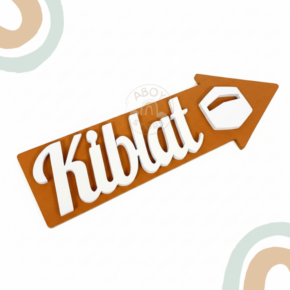 ARAH KIBLAT SIGN PETUNJUK ARAH KIBLAT SIGN HIASAN DINDING KIBLAT PAPAN ARAH KIBLAT - Aboy Store